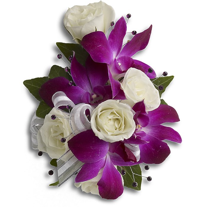 Fancy Orchids and Roses Wristlet