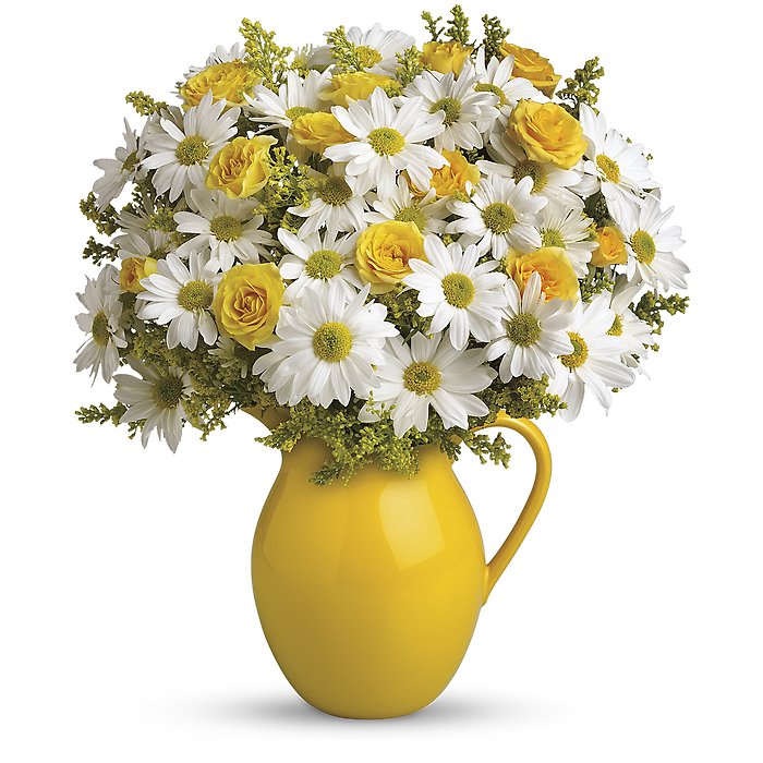 Sunny Day Pitcher of Daisies