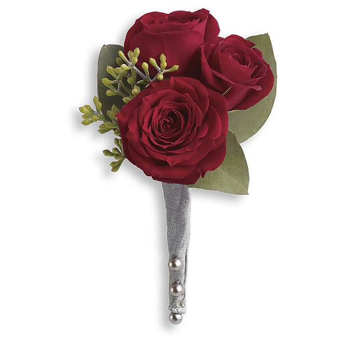 King&#039;s Red Rose Boutonniere